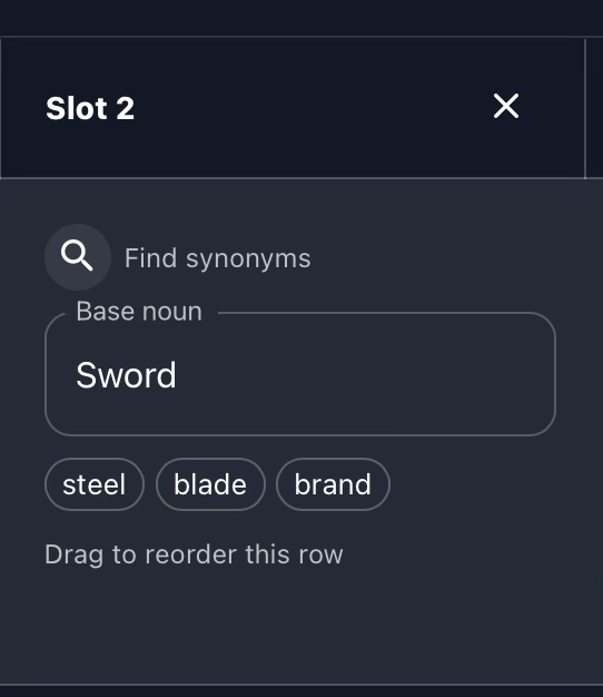 Gaia Forge screen showing integrated dictionary and synonym lookup support during item creation.