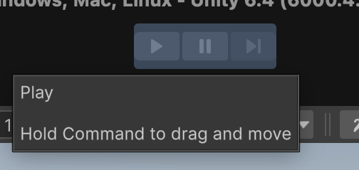 Unity toolbar showing the triangle Play button.